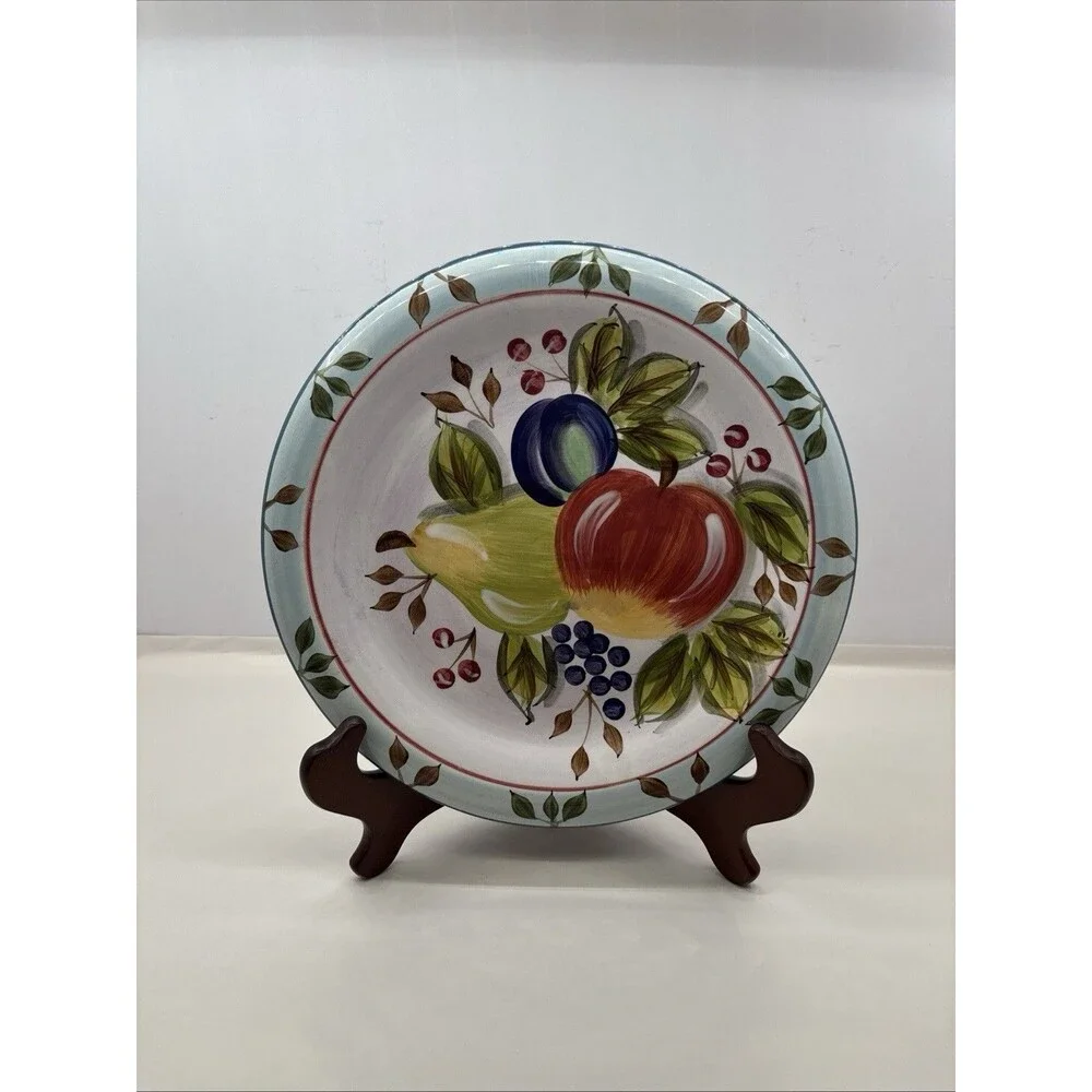 Vintage Heritage Black Forest Fruits Dinner Plates 10.5” Set of 3 Discontinued